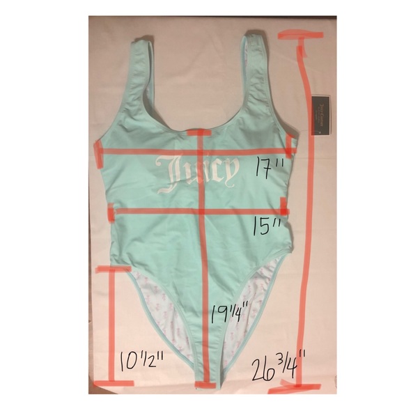 Juicy Couture Label One-Piece Swimsuit Pastel Blue - Picture 6 of 9